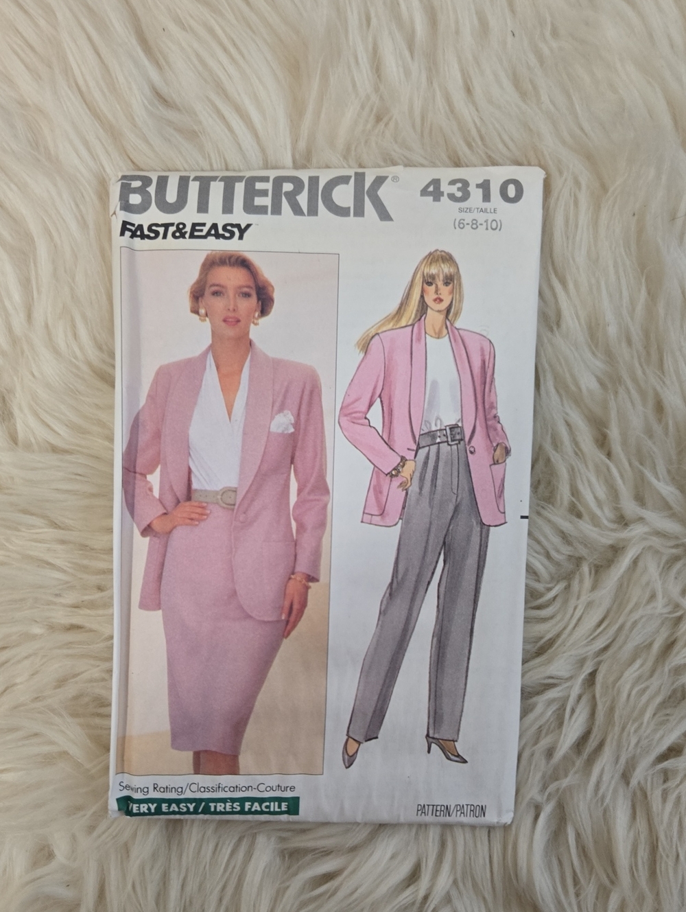 Butterick Vintage Fast & Easy Jacket Skirt Pants Sewing Pattern 4310